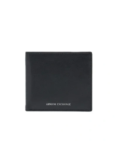 Armani Exchange Smooth Texture Bifold Wallet In Black