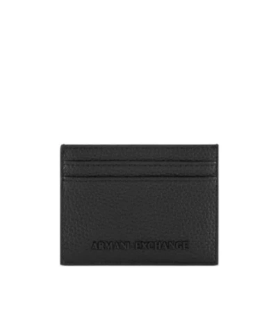 Armani Exchange Smooth Texture Card Holder In Black