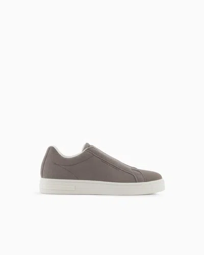 Armani Exchange Leather Sneakers With Elastic