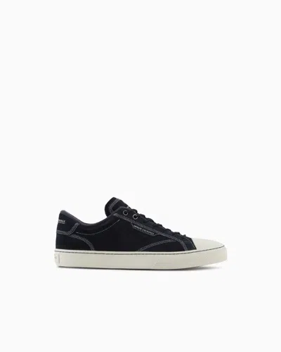 Armani Exchange Leather Sneakers With Stitching