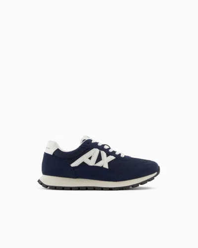Armani Exchange Sneakers With Contrasting Logo In Blue
