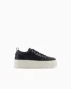 Armani Exchange Platform Sneakers In Black