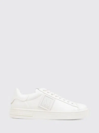 Armani Exchange Round-toe Low-top Casual Shoes In White
