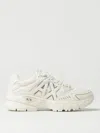 Armani Exchange Mesh-panelled Lace-up Sneakers In Yellow Cream