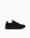 Armani Exchange Mesh Sneakers With Rubber Logo In Black