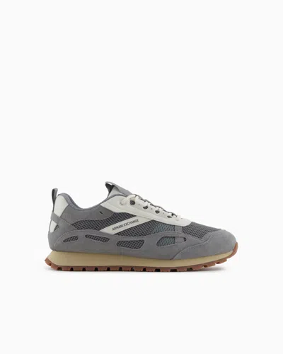 ARMANI EXCHANGE SNEAKERS IN ECO-SUEDE, MESH AND NYLON