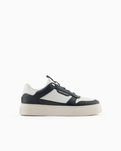 Armani Exchange Trainers In Eco-leather With Elastic Laces In Multi