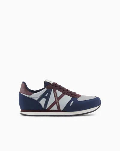 Armani Exchange Sneakers In Eco-suede, Mesh And Nylon In Multi
