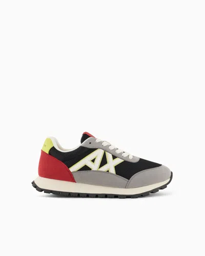 ARMANI EXCHANGE SNEAKERS IN ECO-SUEDE, MESH AND NYLON