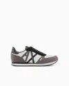 Armani Exchange Sneakers In Eco-suede, Mesh And Nylon In Grey