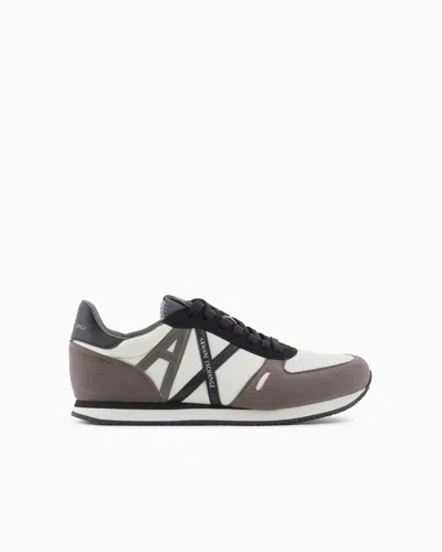 Armani Exchange Sneakers In Eco-suede, Mesh And Nylon In Grey