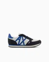 Armani Exchange Sneakers In Eco-suede, Mesh And Nylon In Marineblau