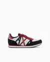 Armani Exchange Sneakers In Eco-suede, Mesh And Nylon In Two-tone