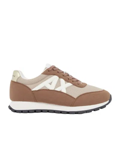 Armani Exchange Sneakers In Mesh And Microsuede In Transparent