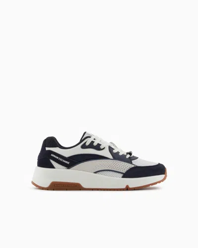 Armani Exchange Trainers In Navy Blue