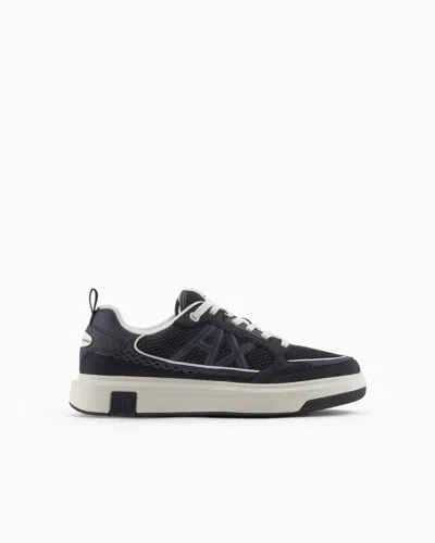 Armani Exchange Trainers In Navy Blue