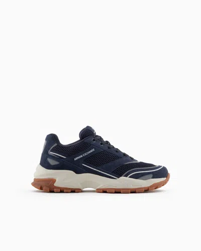 Armani Exchange Sneakers In Navy Blue