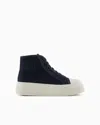 Armani Exchange Platform-sole Ankle-length Sneakers In Navy_blue