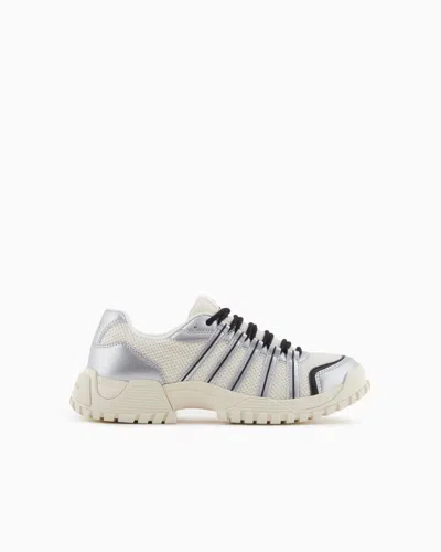 Armani Exchange Trainers In Silver