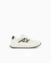 Armani Exchange Sneakers In Mesh And Microsuede In White