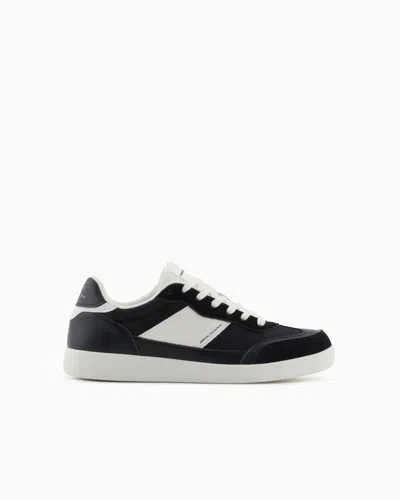 Armani Exchange Sneakers With Contrasting Side Band In Schwarz