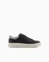 Armani Exchange Sneakers With Logo Insert On The Heel In Black