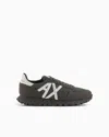 Armani Exchange Sneakers With Mesh And Eco-suede Inserts In Green