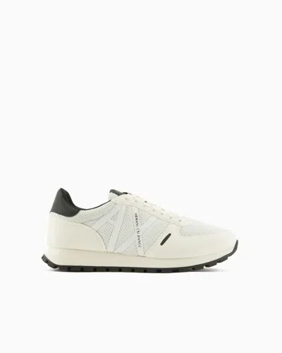 ARMANI EXCHANGE SNEAKERS WITH MESH AND ECO-SUEDE INSERTS 