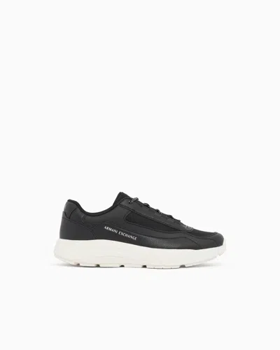 Armani Exchange Sneakers With Ripstop And Rubber Sole In Black