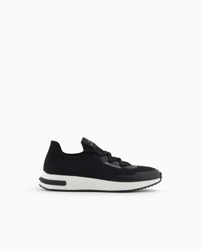 Armani Exchange Sock Sneakers With Logo In Black