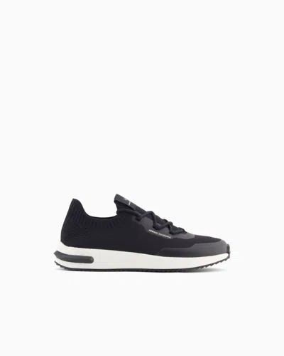 Armani Exchange Sock Sneakers With Logo In Blue