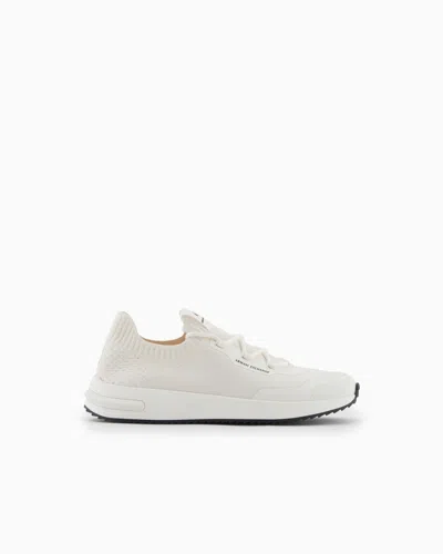 Armani Exchange Sock Sneakers With Logo In White