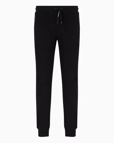 Armani Exchange Soft Yarn Jogger Pants With Logo In Black
