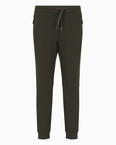 Armani Exchange Soft Yarn Jogger Pants With Logo In Brown