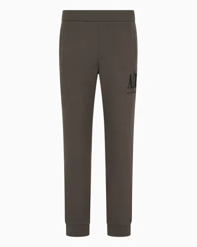 Armani Exchange Soft Yarn Jogger Pants With Logo In Brown