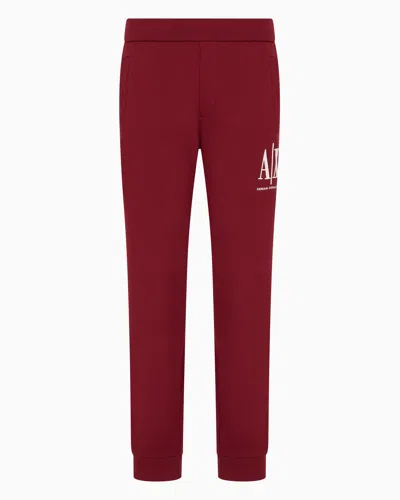 Armani Exchange Soft Yarn Jogger Pants With Logo In Burgundy