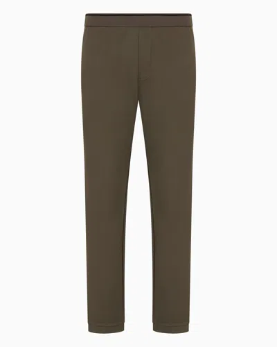 Armani Exchange Soft Yarn Jogger Pants With Logo In Green