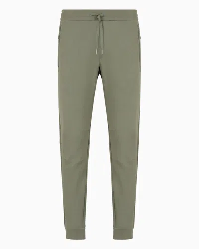 Armani Exchange Soft Yarn Jogger Pants With Logo In Light Green