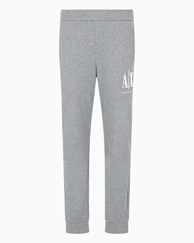 Armani Exchange Soft Yarn Jogger Pants With Logo In Gray
