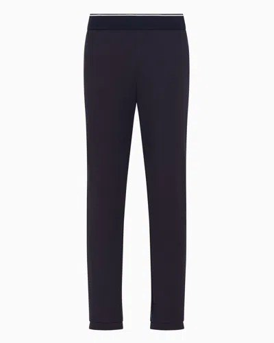 Armani Exchange Soft Yarn Jogger Pants With Logo In Navy Blue