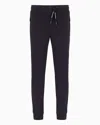Armani Exchange Soft Yarn Jogger Pants With Logo In Navy Blue