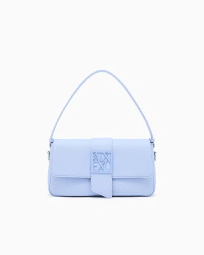 Armani Exchange Solid Color Shoulder Bag In Blue