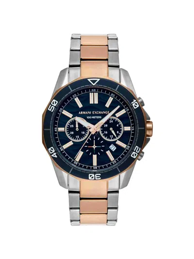 Armani Exchange Spencer Chronograph 44mm Watch In Metallic