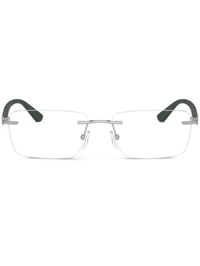 Armani Exchange Square-frame Glasses In Silver