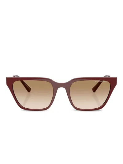 Armani Exchange Sonnenbrille Mit Eckigem Gestell In Red