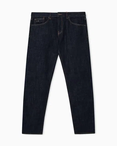Armani Exchange Straight Fit Jeans In Comfort Denim In Blue