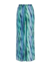 Armani Exchange Abstract-print Lightweight Straight Trousers In Blue