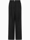 Armani Exchange Asv Wide Leg Pants With Pleats