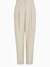 Armani Exchange Twill Pleated Trousers In Neutrals