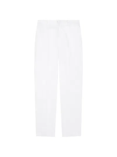 Armani Exchange Straight-leg Cotton Trousers In White
